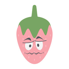 strawberry head emoticon face expression collection