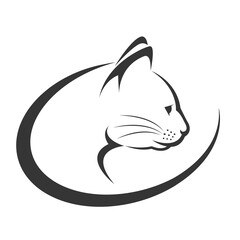 Cat head design on transparent background. Pet. Animals.