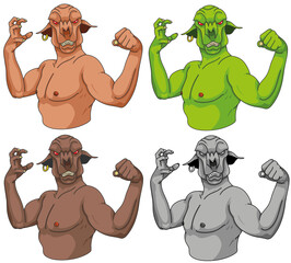 Monstre Orc Qui Montre Ses