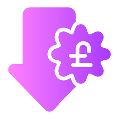 Fototapeta premium pound gradient icon