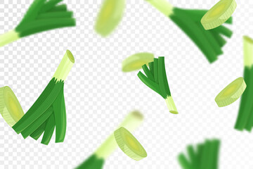 Green pea background. Flying or falling fresh green pea isolated on transparent background. Can be used for advertising, packaging, banner, poster, print. Flat design. Vector illustration