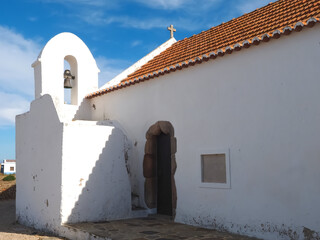 Beautiful Carrapateira church at the west Algarve coast of Portugal at praia da Bordeira