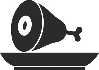 Meet cooked icon, protein icon black vector