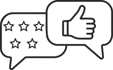 Feedback outline icon, thumbs up line icon black vector