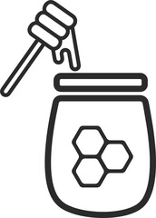 Honey icon, honey jar icon black vector