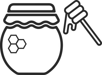 Honey icon, honey jar icon black vector