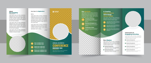 Business development conference trifold brochure template design, Business tri fold Brochure, Corporate  brochure design template