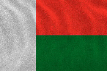 Obraz premium National flag of Madagascar. Background with flag of Madagascar.