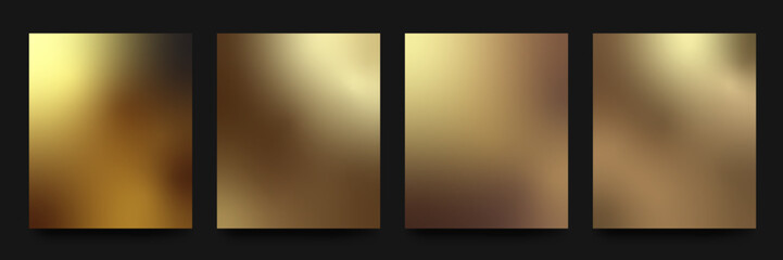 Gold Gradient backgrounds vector set. Golden Gradient wallpapers. Colorful vector backgrounds for covers, wallpapers, social media stories, banners, business cards, branding design, projects, screen