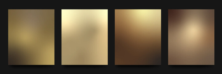 Fototapeta premium Gold Gradient backgrounds vector set. Golden Gradient wallpapers. Colorful vector backgrounds for covers, wallpapers, social media stories, banners, business cards, branding design, projects, screen