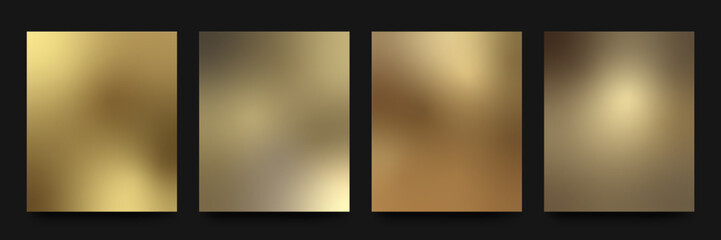 Fototapeta premium Gold Gradient backgrounds vector set. Golden Gradient wallpapers. Colorful vector backgrounds for covers, wallpapers, social media stories, banners, business cards, branding design, projects, screen