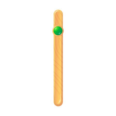 Wooden users game interface cartoon illustration. Element of panel settings for app design isolated on white background. GUI, UI design concept