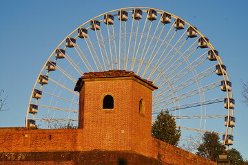 Ferris wheel at the Fortezza da Basso in Florence, Tuscany, Italy