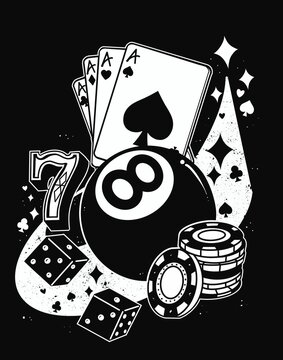 gambling chips and cards