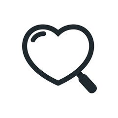 Magnify love icon. Illustration vector