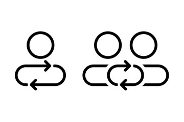 Person sync icon. Illustration vector