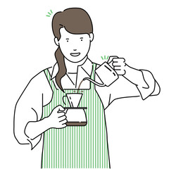 Coffee Barista Women's Cafe Start-up Illustration Picture