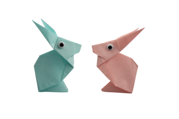 rabbits meeting nose to nose  pastel pink and lime green rabbits   transparent png