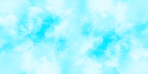 Blue sky with white clouds background. Romantic sky. Abstract nature background of romantic summer blue sky with fluffy clouds. Beautiful puffy clouds in bright blue sky in day sunlight.