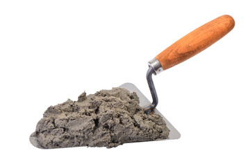 Trowel and cement isolated