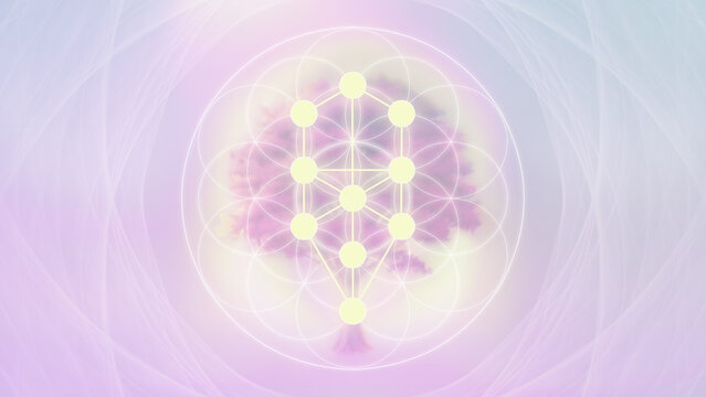 Tree of Life Sacred Geometry Illustration, Cover Image, Thumbnail