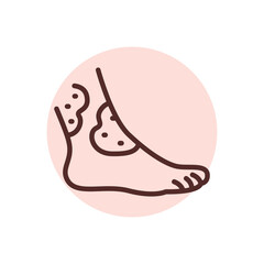 Atopic dermatitis black line icon. Dermatology disease.