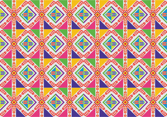 Tribal vector ornament. Seamless African pattern. Ethnic carpet with chevrons. Aztec style. Geometric mosaic on the tile, majolica. Ancient interior. Modern rug. Geo print on textile. Kente Cloth.