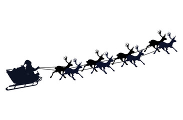 Santa's sleigh with reindeers