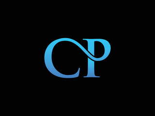 CP PC latter logo, Luxury Monogram CP logo template