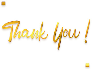 Thank You ! Transparent PNG Golden Alphabetical Text