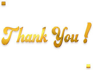 Thank You ! Transparent PNG Golden Bold Text
