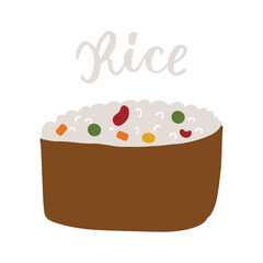 Brazilian rice with vegetables. Latin american food cousin.