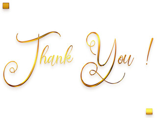 Thank You ! Transparent PNG Golden Cursive Text