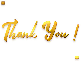 Thank You ! Transparent PNG Golden Bold Text