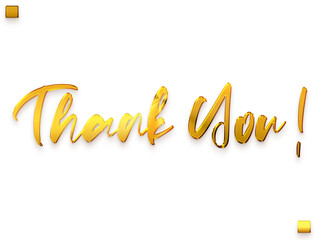 Thank You ! Transparent PNG Golden Bold Text