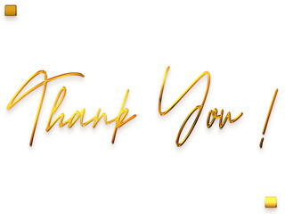 Thank You ! Transparent PNG Golden Cursive Text