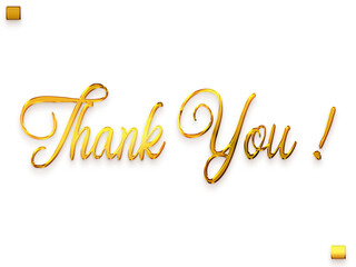 Thank You ! Transparent PNG Golden Alphabetical Text