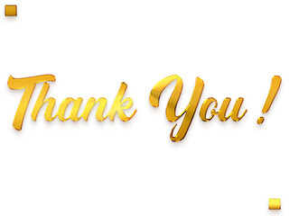 Thank You ! Transparent PNG Golden Bold Text