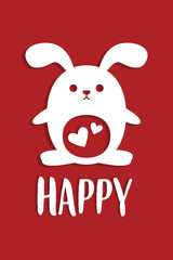 Happy Rabbit Bunny Card