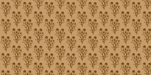  Vector seamless beautiful pattern flower and leaves flat background