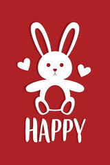 Happy Rabbit Bunny Card