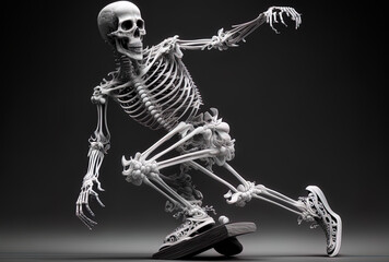 skeletal skater. Generative AI