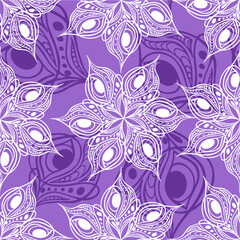 seamless pattern of abstract purple and white graphic elements on a purple background, texture, design