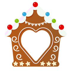 Christmas gingerbread, winter holiday food. Vector graphics 