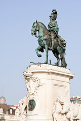 Obraz premium Estátua de D. José I, Statue of D. José I, Commerce Square, Lisbon, Portugal