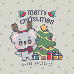 CUTE KAWAII MERRY CHRISTMAS CARD