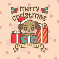 CUTE KAWAII MERRY CHRISTMAS CARD