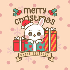 CUTE KAWAII MERRY CHRISTMAS CARD