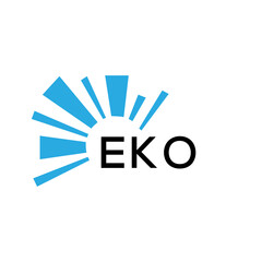 EKO letter logo. EKO blue image on white background and black letter. EKO technology  Monogram logo design for entrepreneur and business. EKO best icon.
 - obrazy, fototapety, plakaty