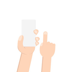 left hand holding white blank name business card